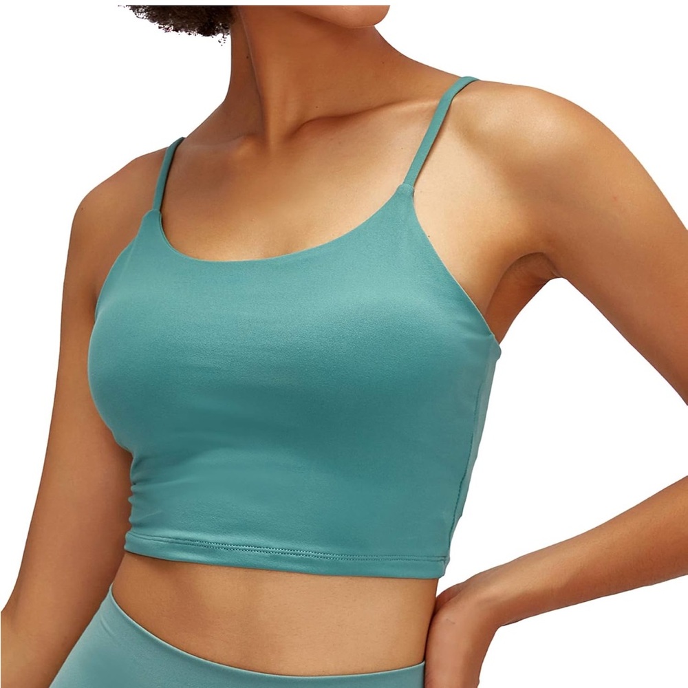 Women Teal Padded Fitness Tank Top